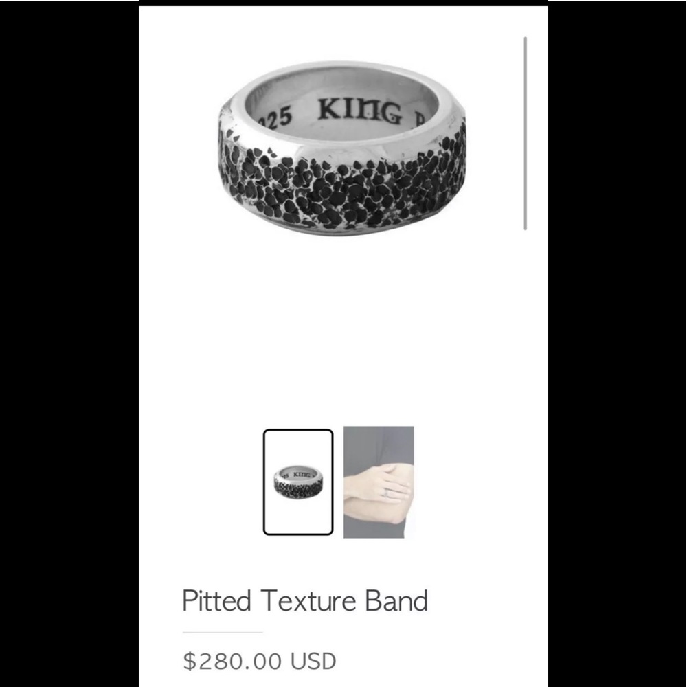 King Baby Studio pitted silver ring size 10